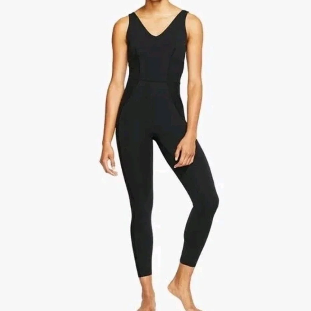 NIKE Yoga Luxe Infinalon Jumpsuit Stretch‎ Black One Piece Dry Fit CJ5272-010 M